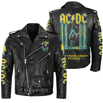 AC Rock Zipper Vintage Leather Jacket Q281209