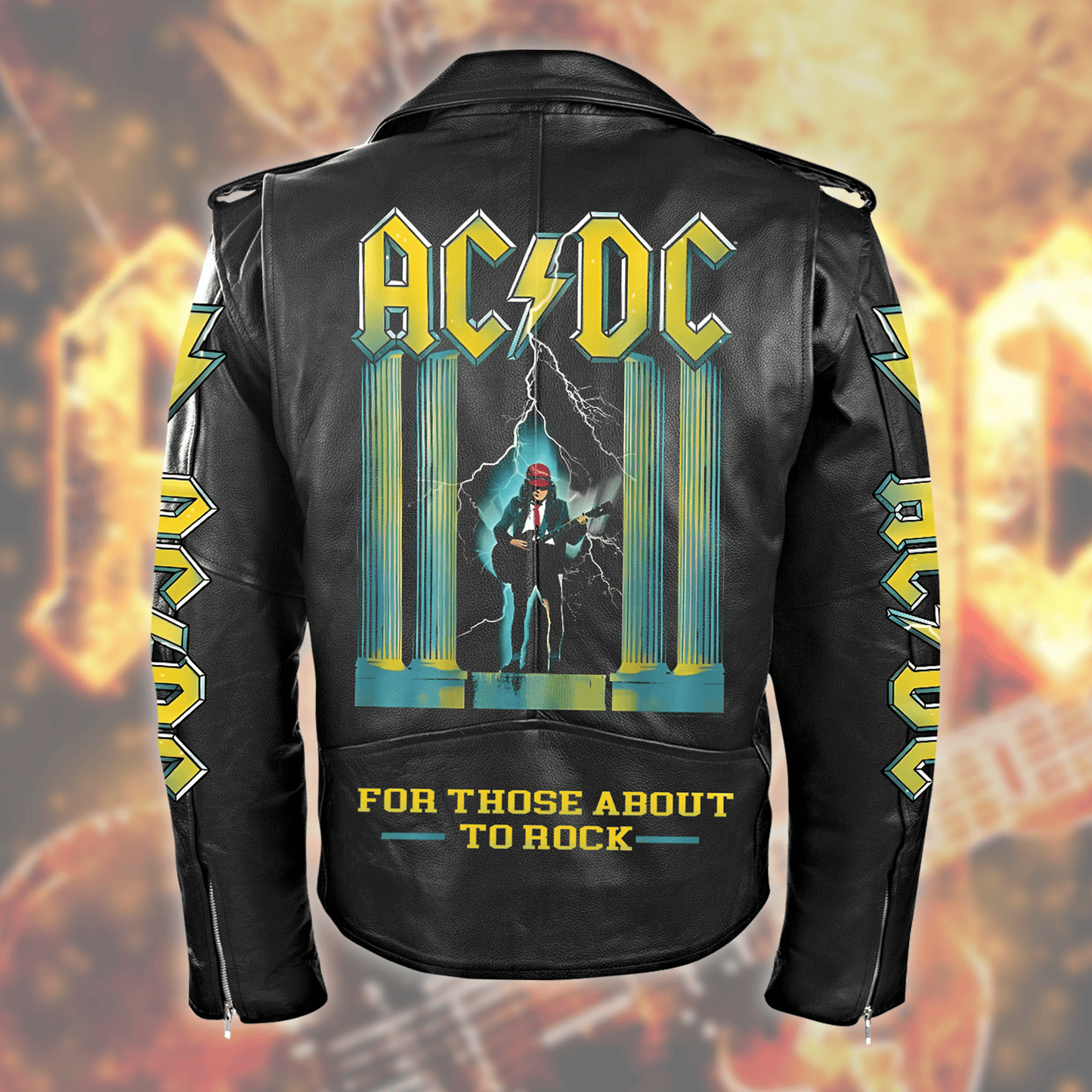 AC Rock Zipper Vintage Leather Jacket Q281209