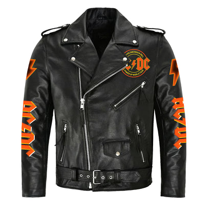 AC Power Up Tour 2025 Zipper Vintage Leather Jacket Q030104