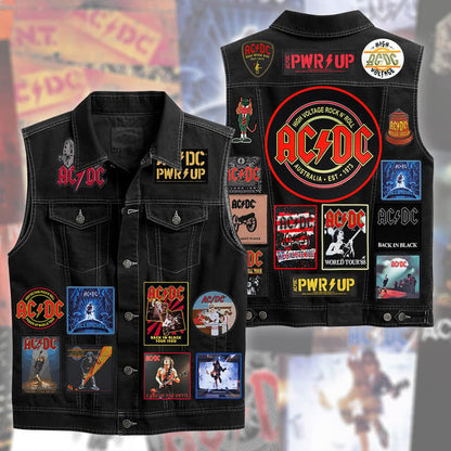 AC Rock Album Cutoff Denim Jacket
