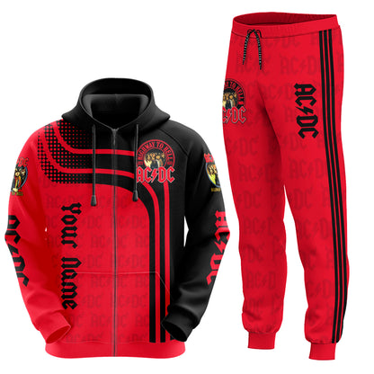 Personalized AC Highway To Hell 3D All over Printed Hoodie and Sweatpants set