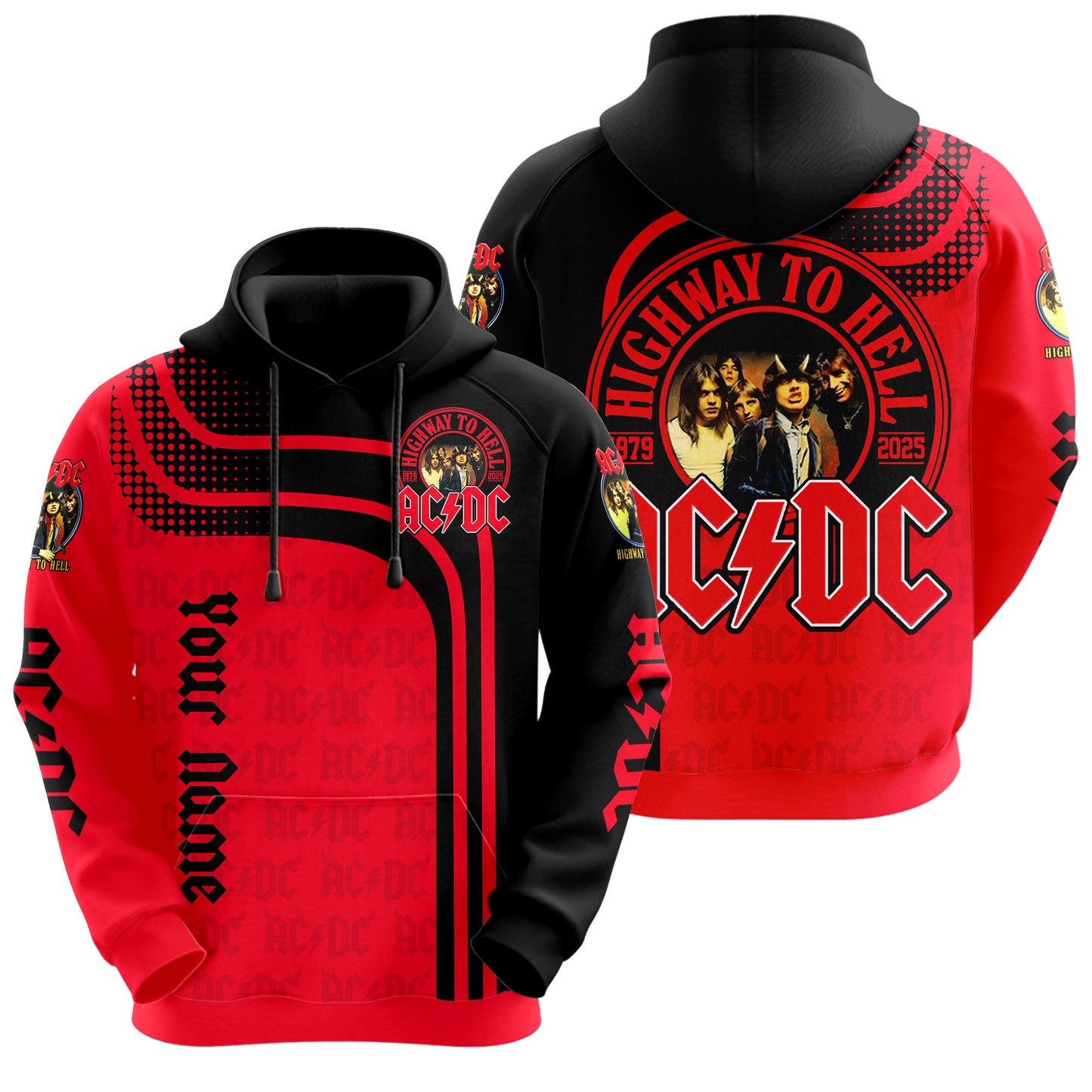 Personalized AC Highway To Hell 3D All over Printed Hoodie and Sweatpants set
