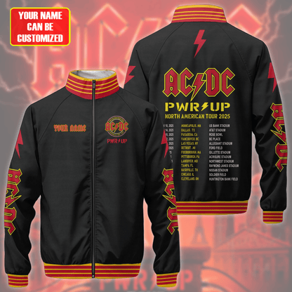 Personalized AC Power Up Tour 2025 Zipper Stand Collar Jacket 3D Q270202