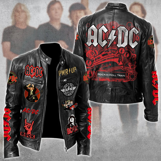 AC Rock Zipper Collar Leather Jacket