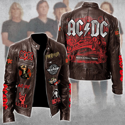 AC Rock Zipper Collar Leather Jacket