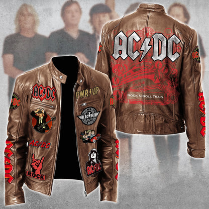 AC Rock Zipper Collar Leather Jacket