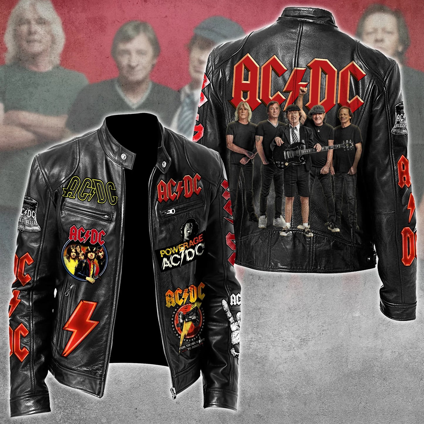 AC Rock Zipper Collar Leather Jacket V2