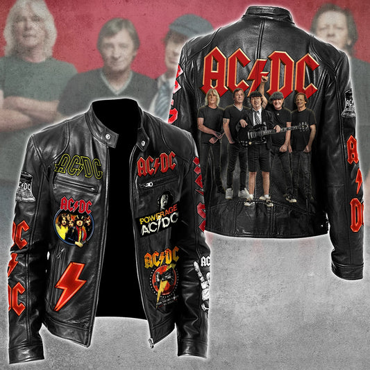 AC Rock Zipper Collar Leather Jacket V2