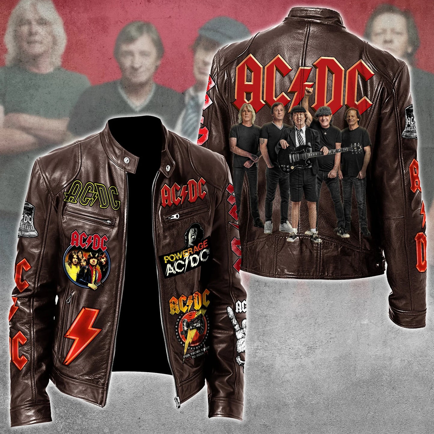 AC Rock Zipper Collar Leather Jacket V2