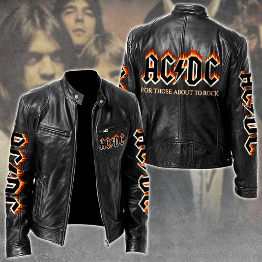 AC Rock Zipper Collar Leather Jacket V3