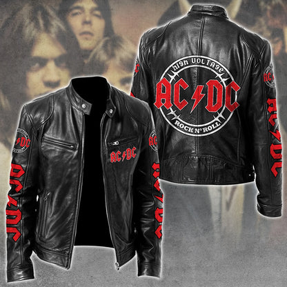 AC Rock Zipper Collar Leather Jacket V4 Q290916