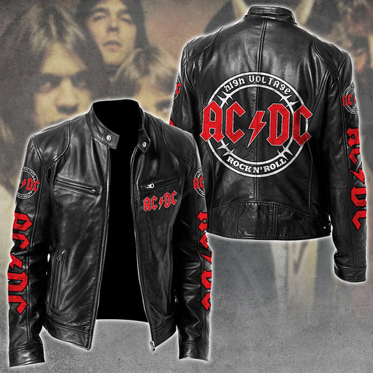 AC Rock Zipper Collar Leather Jacket V4 Q290916
