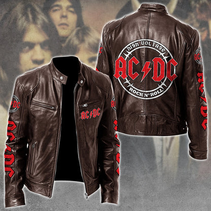 AC Rock Zipper Collar Leather Jacket V4 Q290916