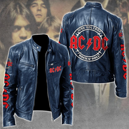 AC Rock Zipper Collar Leather Jacket V4 Q290916