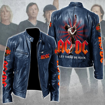 AC Rock Zipper Collar Leather Jacket V8