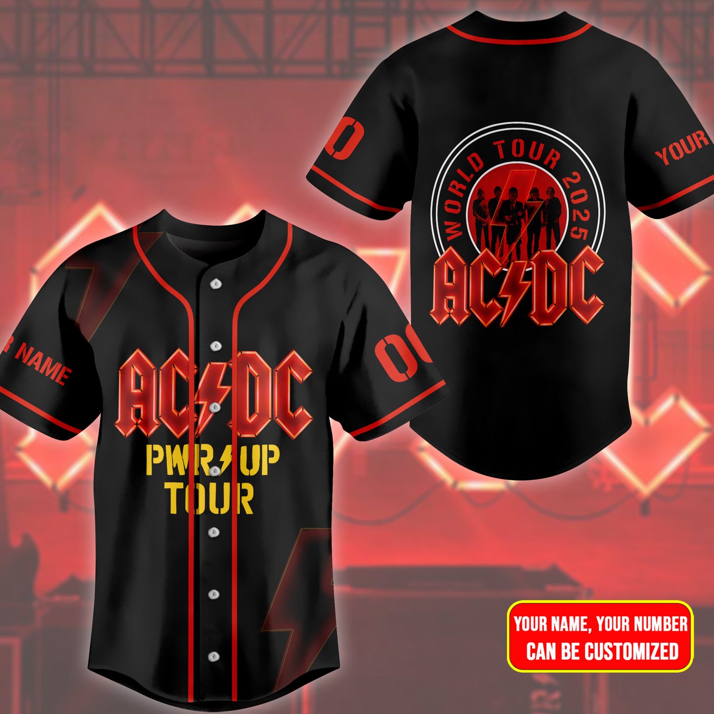 Personalized AC Power Up Tour - Baseball Jersey Shirt 3D Q120402