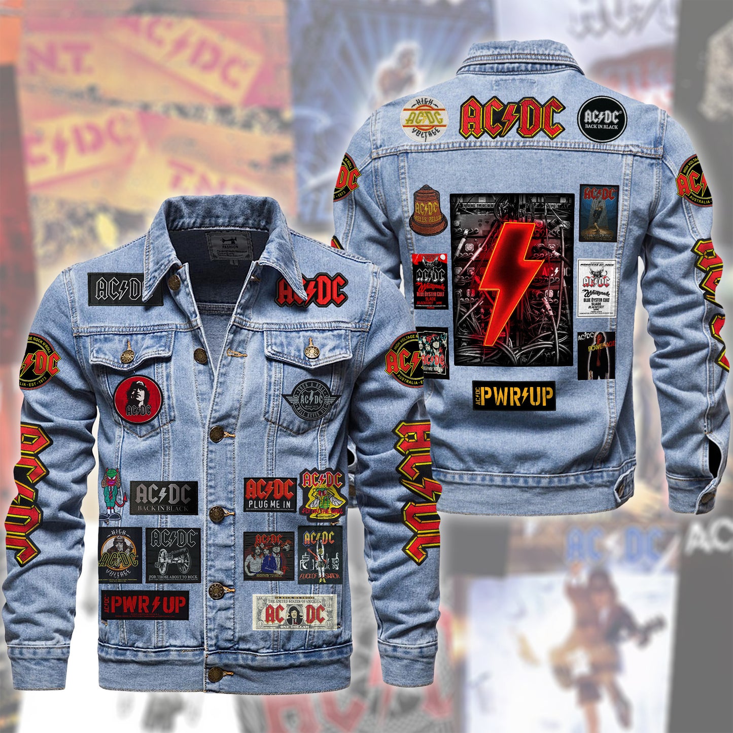AC Power Up Denim Casual Jacket , Cotton Jeans Jackets Q030906