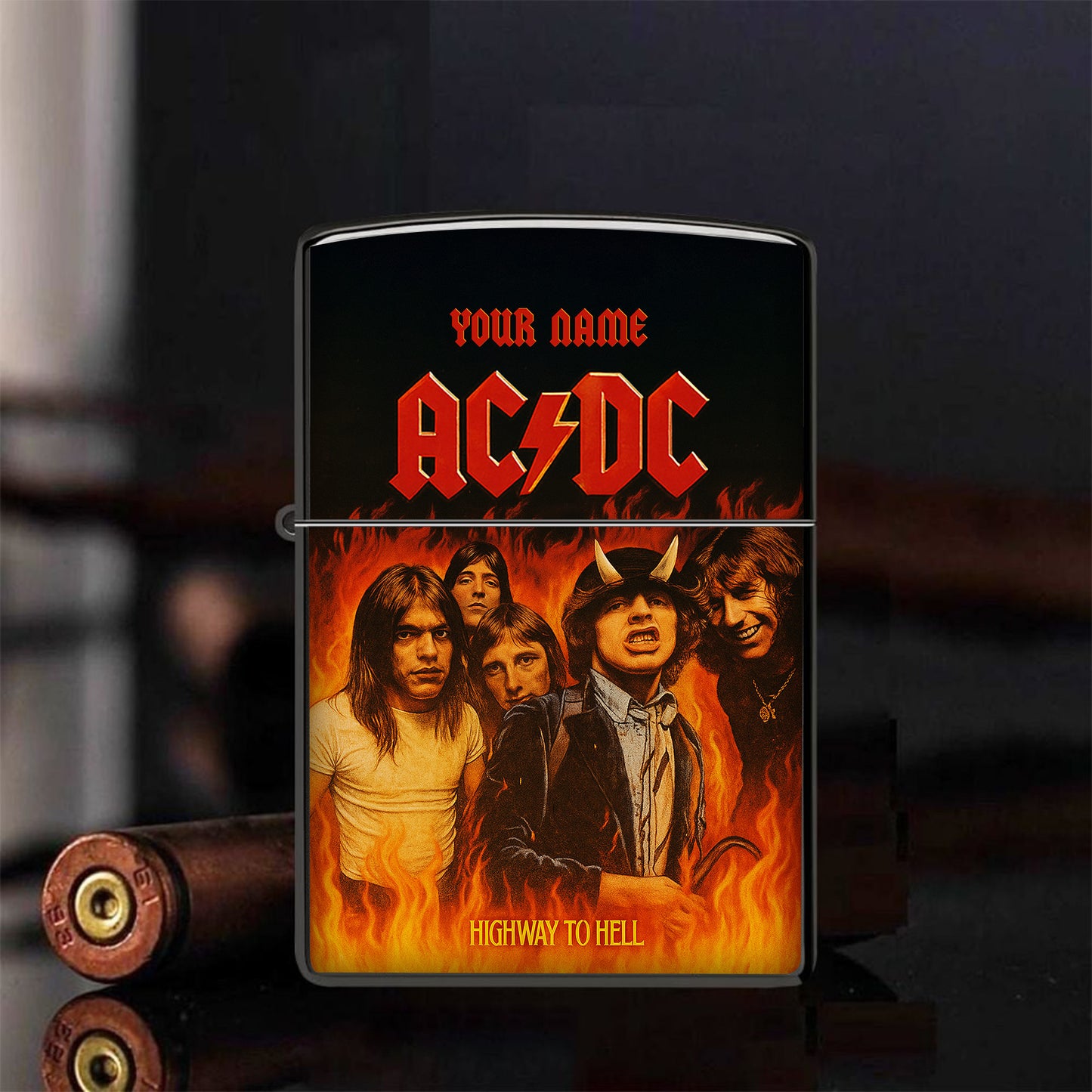 Personalized AC Highway To Hell Zippo Lighter