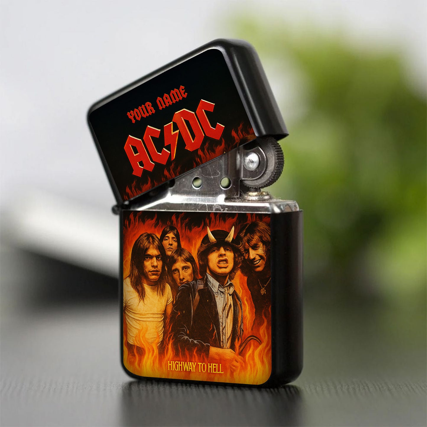 Personalized AC Highway To Hell Zippo Lighter