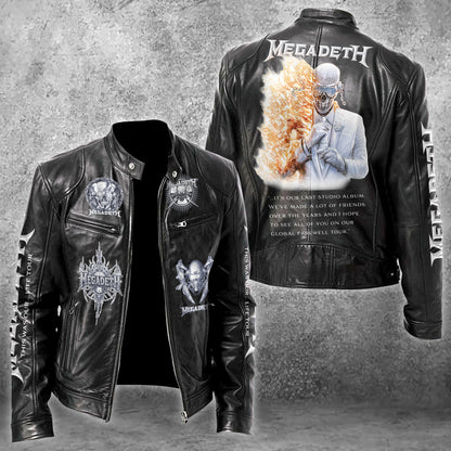 Personalized MGD Farewell Tour Zipper Collar Leather Jacket