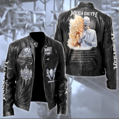 Personalized MGD Farewell Tour Zipper Collar Leather Jacket