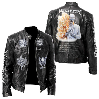 Personalized MGD Farewell Tour Zipper Collar Leather Jacket