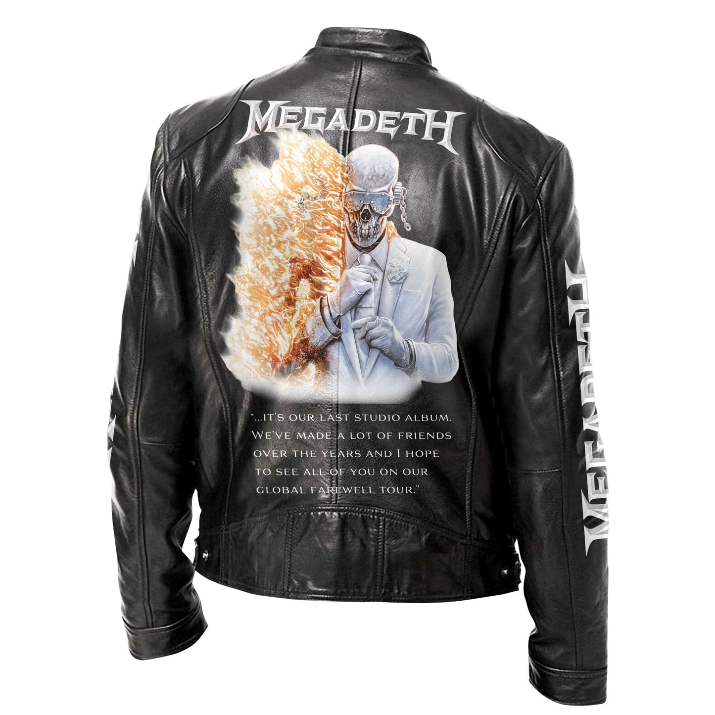 Personalized MGD Farewell Tour Zipper Collar Leather Jacket
