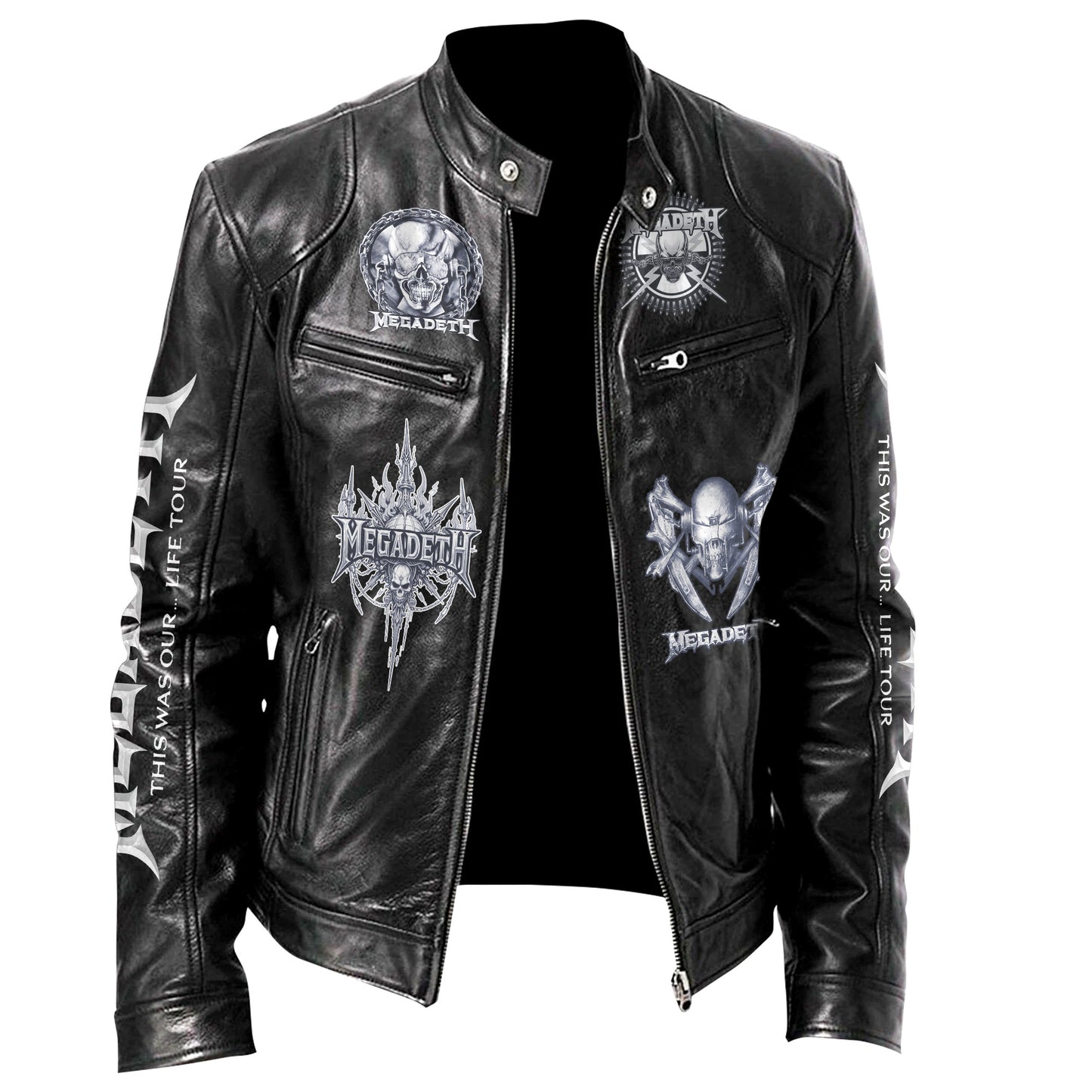 Personalized MGD Farewell Tour Zipper Collar Leather Jacket