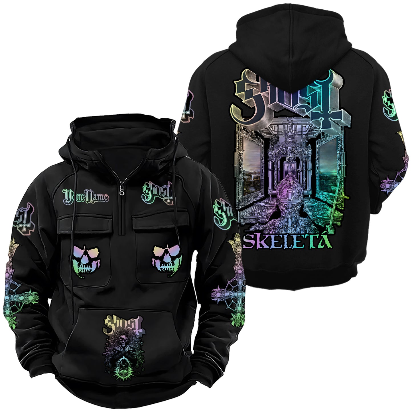 Personalized Ghost Skeleta Retro Cotton Hoodie Q211005