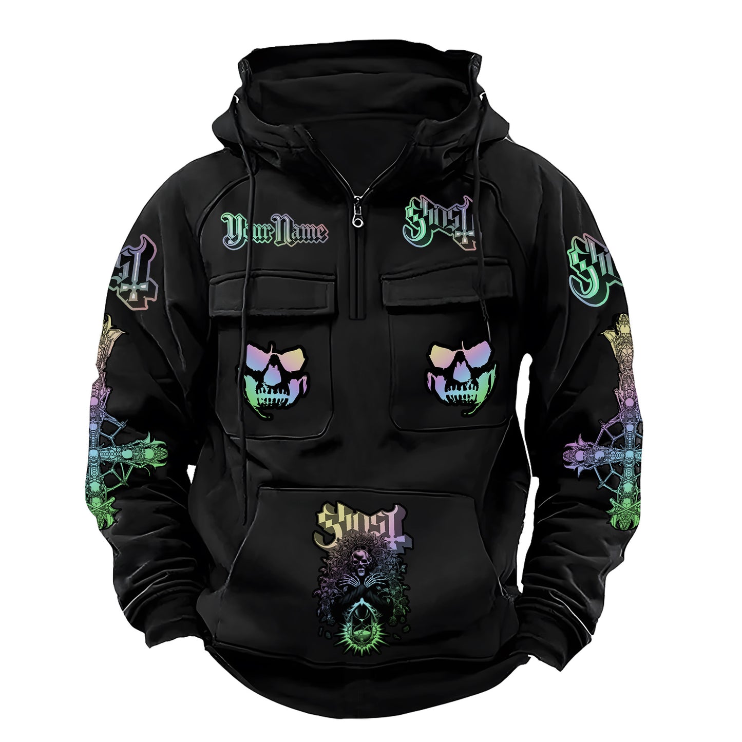 Personalized Ghost Skeleta Retro Cotton Hoodie Q211005