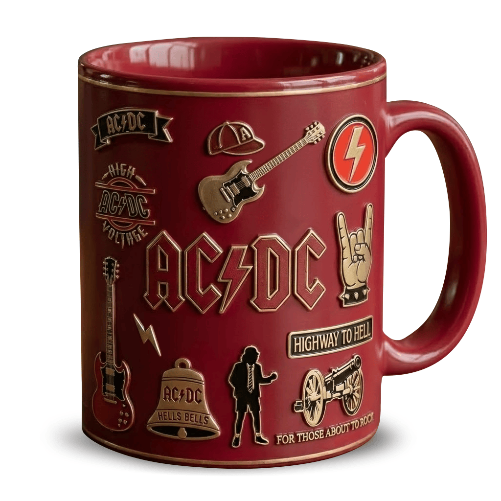 AC Rock Accent Mug , Cream Mug Gifts , Holiday Gifts