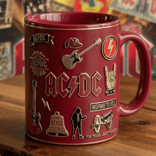 AC Rock Accent Mug , Cream Mug Gifts , Holiday Gifts