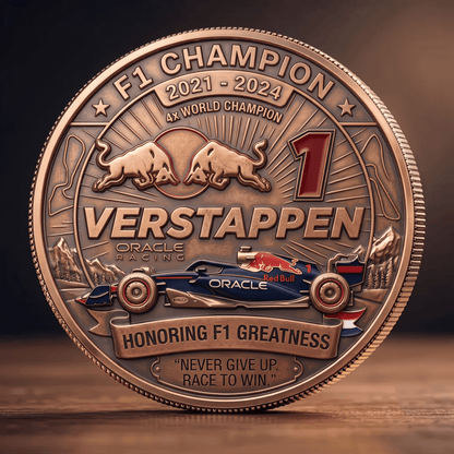 Max Verstappen Red Bll 4x World Champion Commemorative Coin