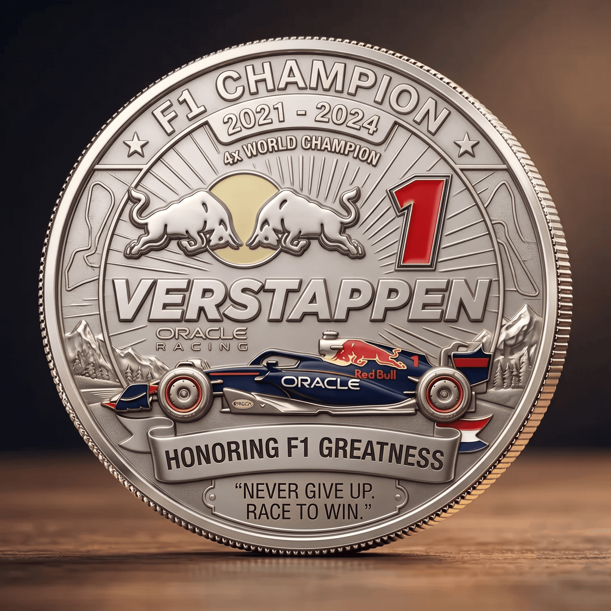 Max Verstappen Red Bll 4x World Champion Commemorative Coin