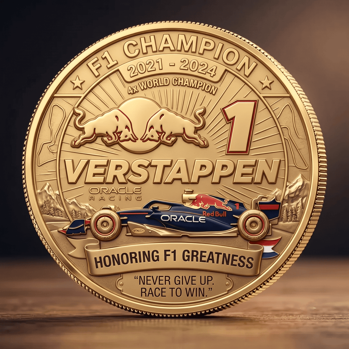 Max Verstappen Red Bll 4x World Champion Commemorative Coin