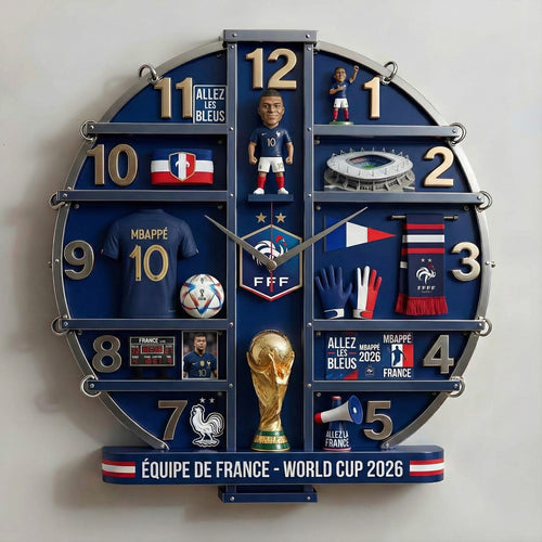 France FF WC 2026 Decorative 3D Visual Effect Acrylic Wall Clock