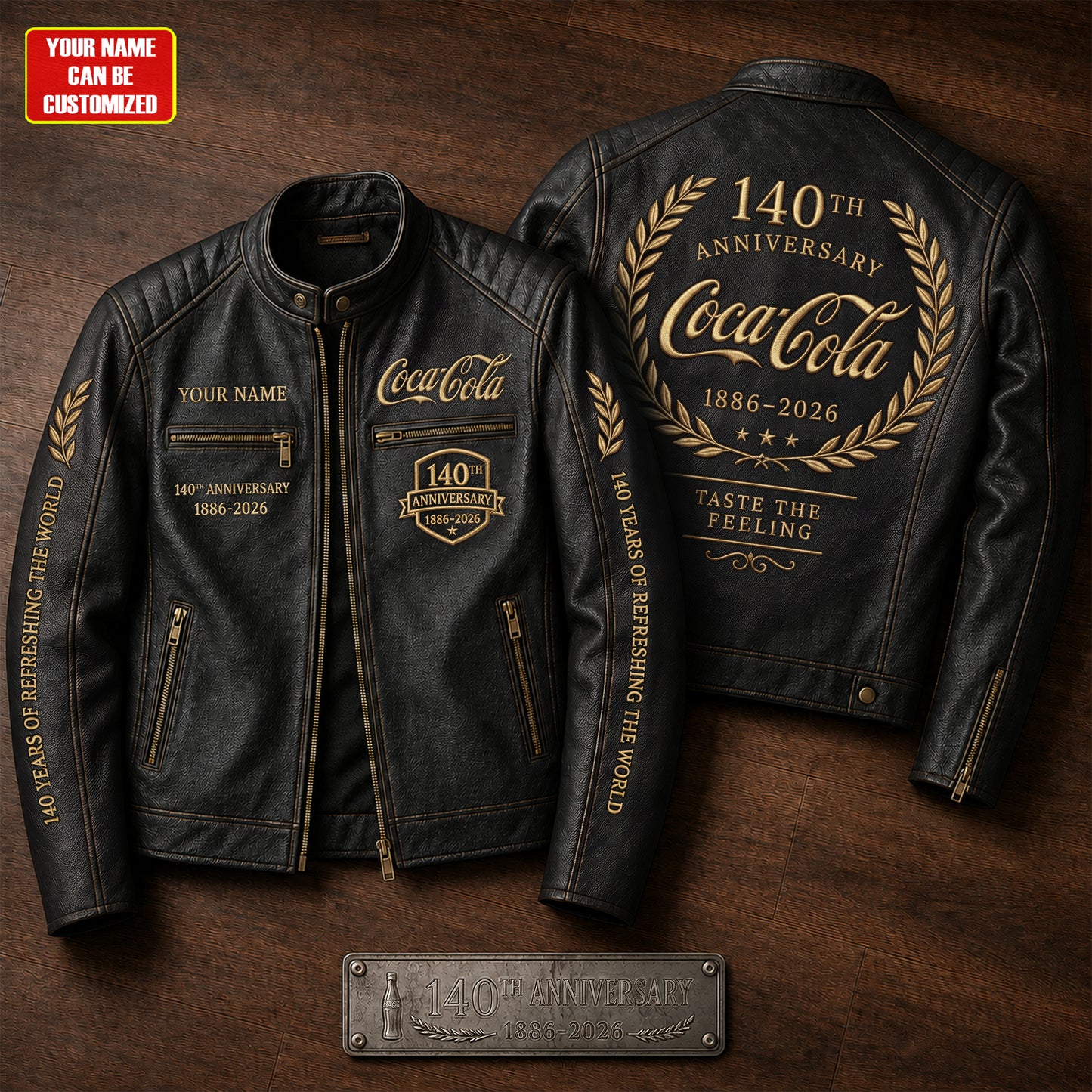 Cola 140th Anniversary Collar Leather Jacket V5