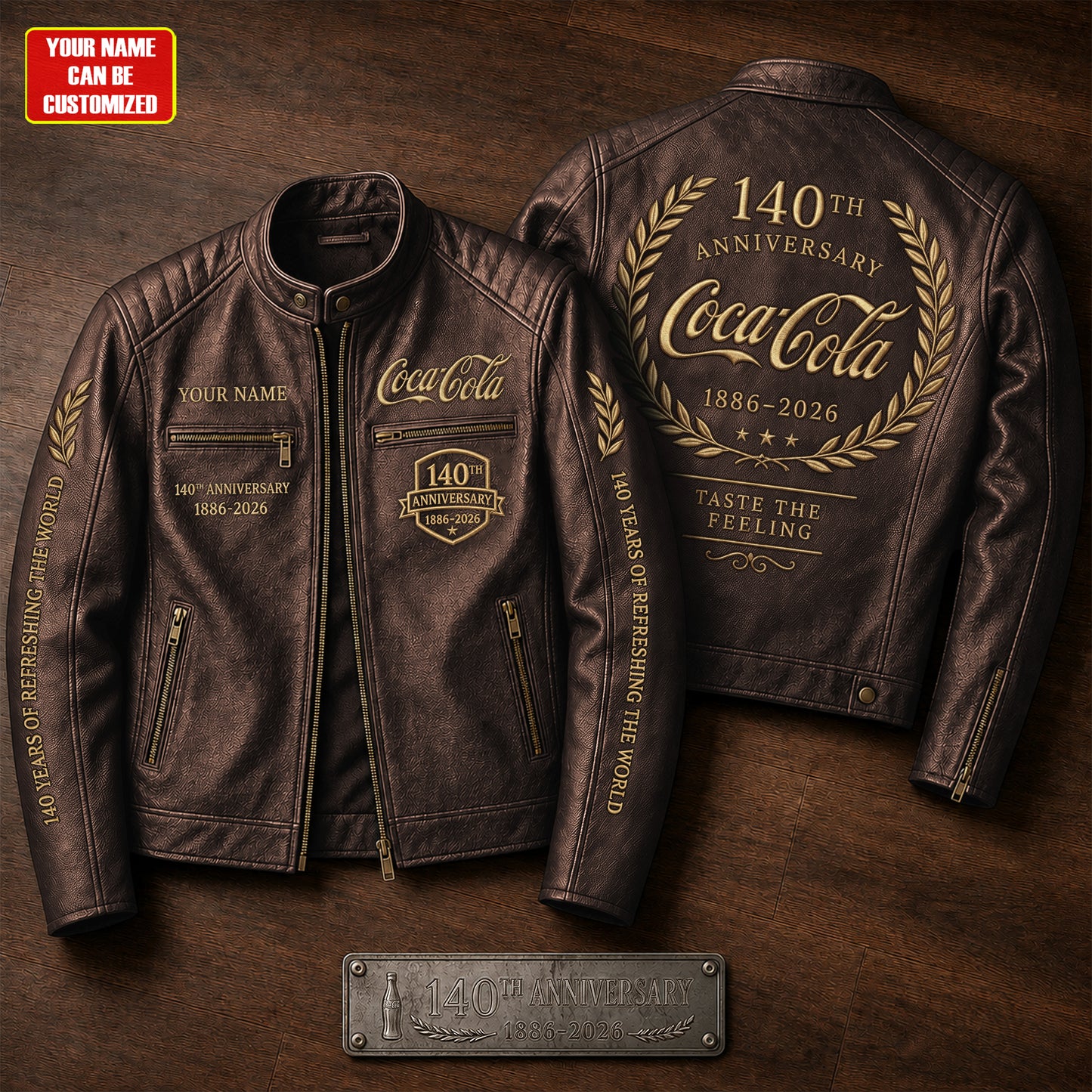 Cola 140th Anniversary Collar Leather Jacket V5