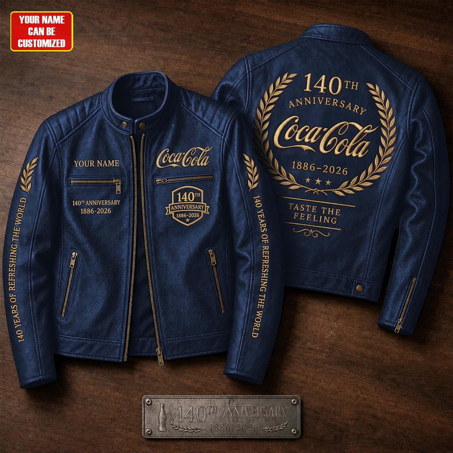 Cola 140th Anniversary Collar Leather Jacket V5