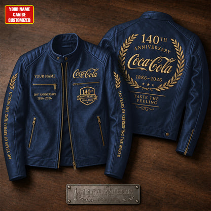 Cola 140th Anniversary Collar Leather Jacket V5