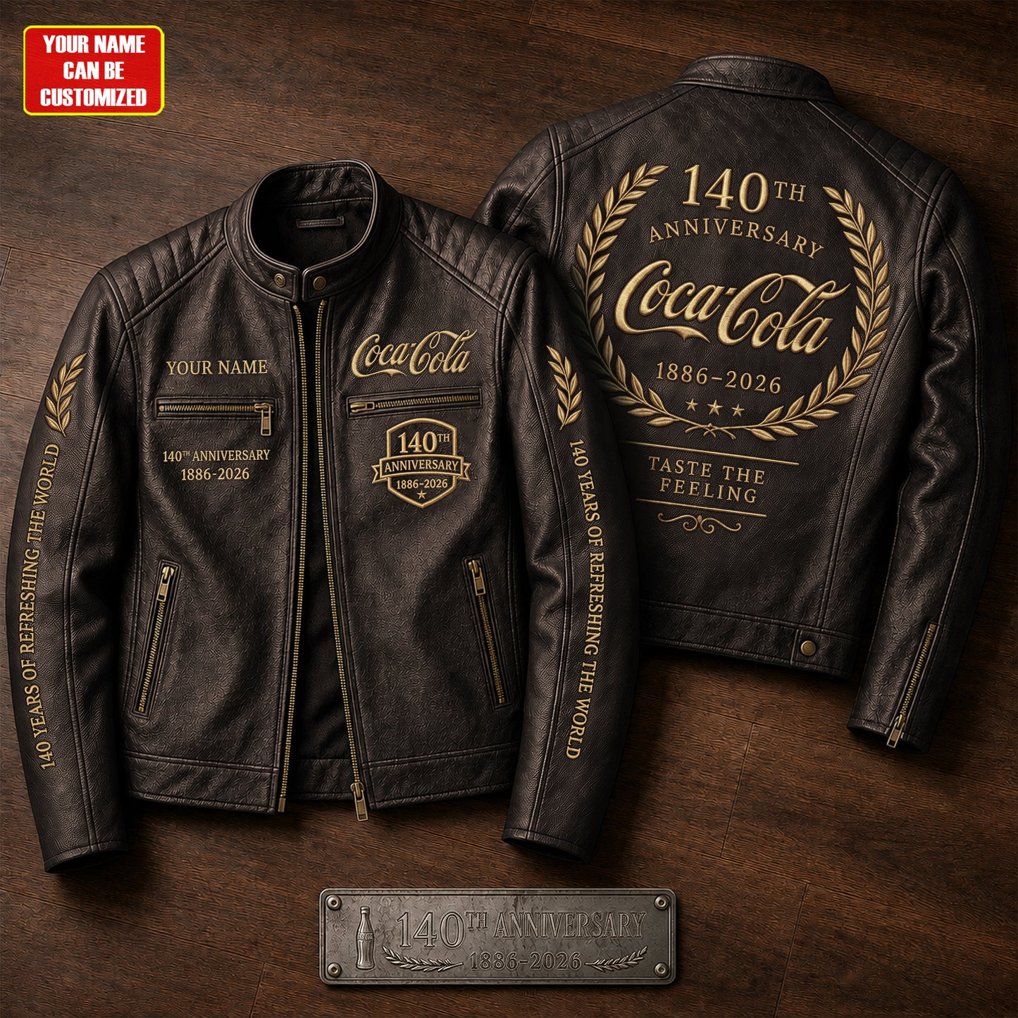 Cola 140th Anniversary Collar Leather Jacket V5