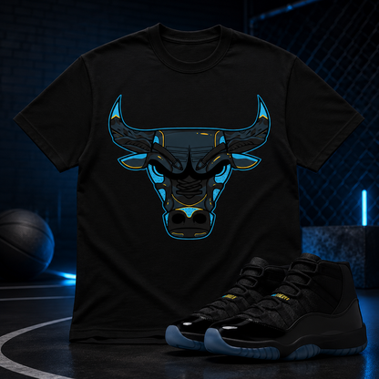 Bull Shirt To Match JD 11 Gamma, JD 11 Gamma Sneaker Mactching Shirt, JD Match Tee, AJ 11 Gamma Sneaker Match Shirt