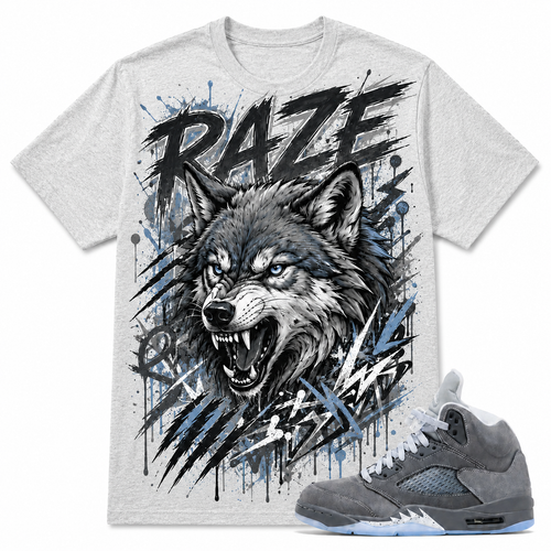 RAZE Shirt To Match AJ 5 Wolf Grey, AJ 5 Matching Shirt