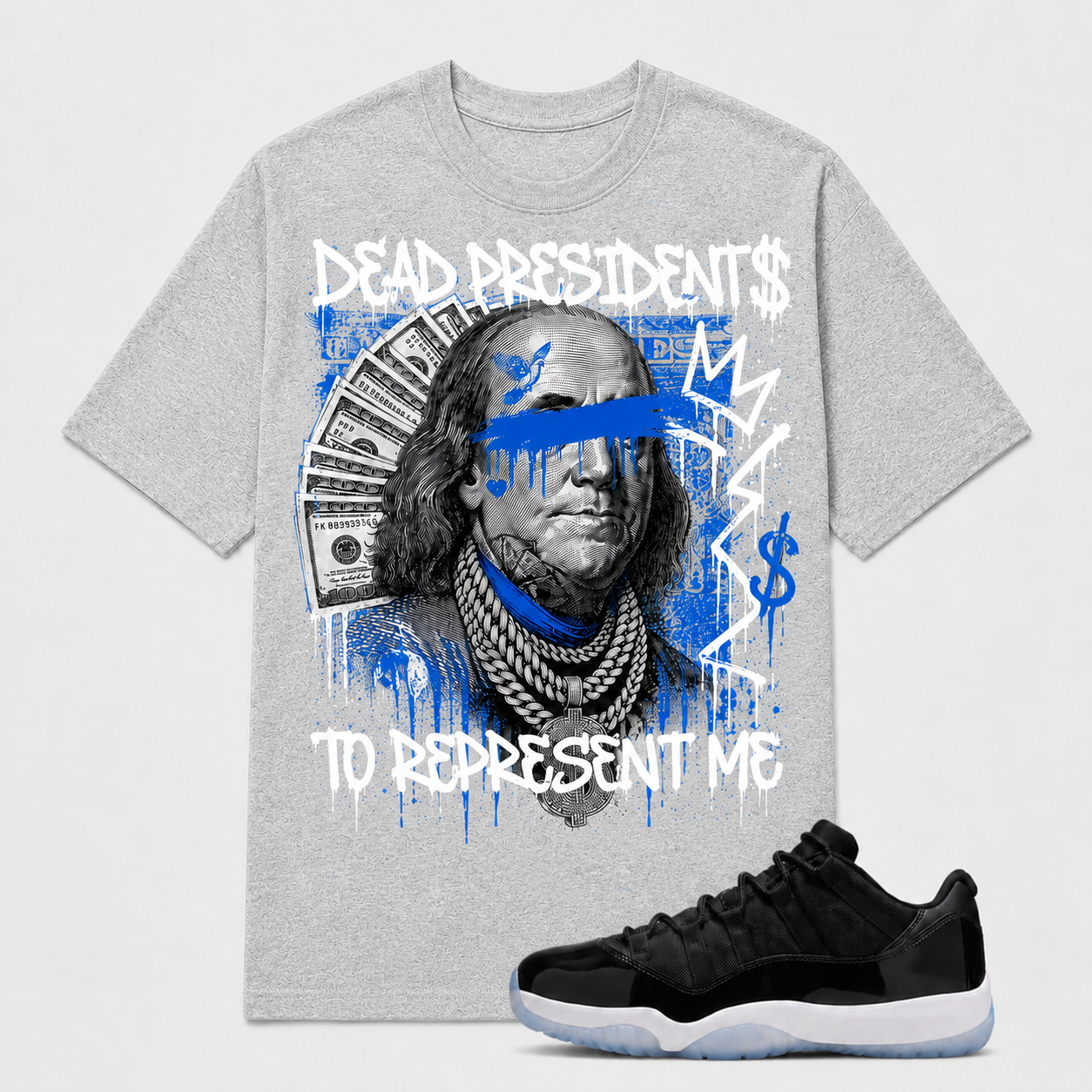 DEAD PRESIDENT Shirt To Match AJ 11 Low "Space Jam", AJ 11 Matching Shirt