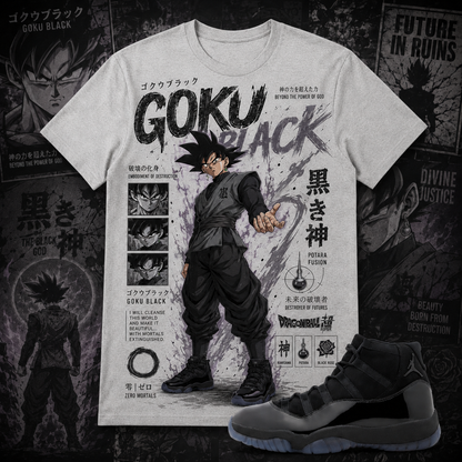 "BLACK GOKU" Shirt To Match AJ 11 Retro ‘Cap and Gown’, AJ 11 Matching Shirt
