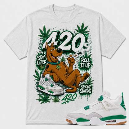 "SCOOBY 420" Shirt To Match AJ 4 SB Pine Green, AJ 4 Matching Shirt