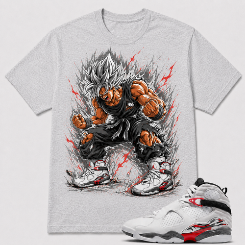 SAIYAN GOD Shirt To Match AJ 8 Retro White True Red, AJ 8 Matching Shirt