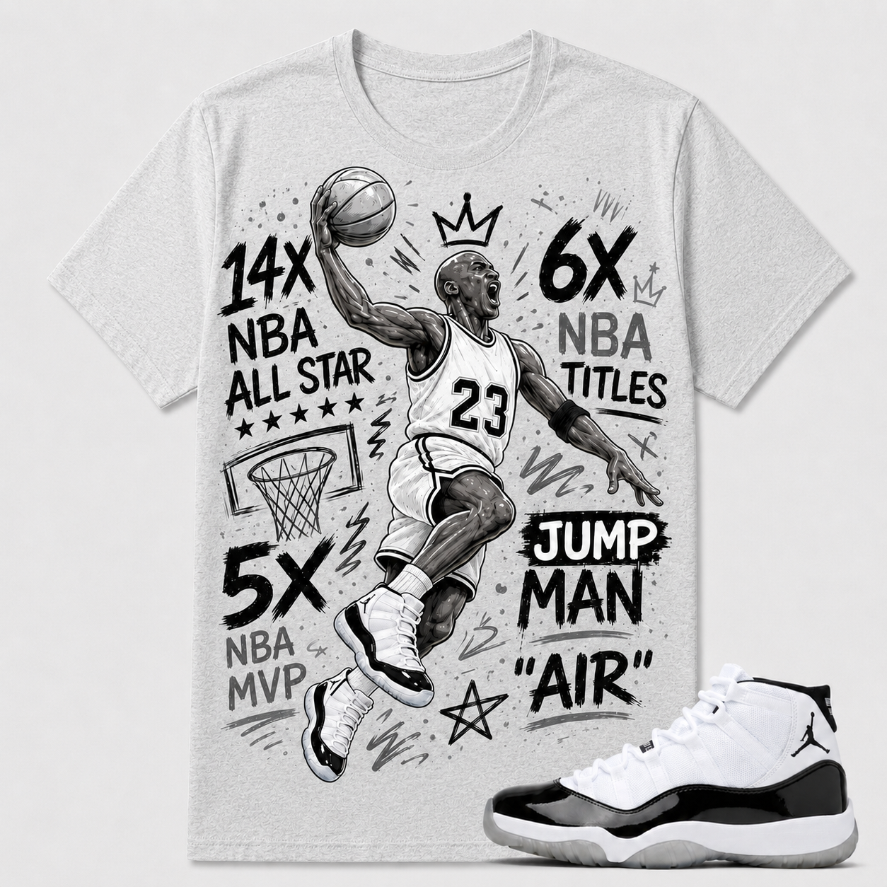 14X ALL STARS Shirt To Match AJ 11 Retro ‘Concord’, AJ 11 Matching Shirt
