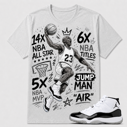 14X ALL STARS Shirt To Match AJ 11 Retro ‘Concord’, AJ 11 Matching Shirt