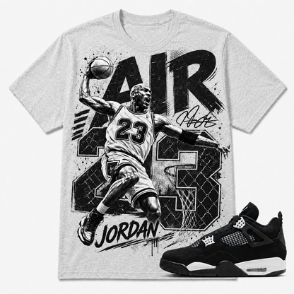 AIR 23 JD Shirt To Match AJ 4 White Thunder, AJ 4 Matching Shirt